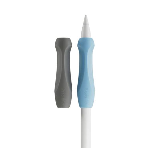 Силіконова накладка Paperlike’s Pencil Grips V2 (2 шт) Charcoal/Blue для Apple Pencil (PL-PG-CB-23)