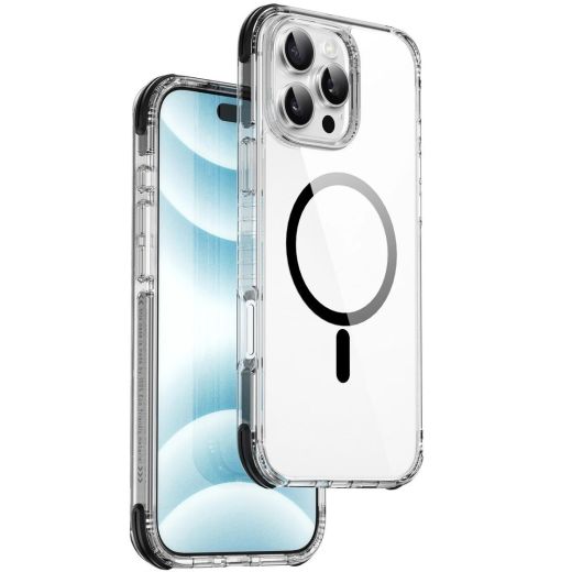 Прозорий чохол Wiwu Hybrid Ultra with MagSafe Case (HCC-203) Black для iPhone 16 Pro Max