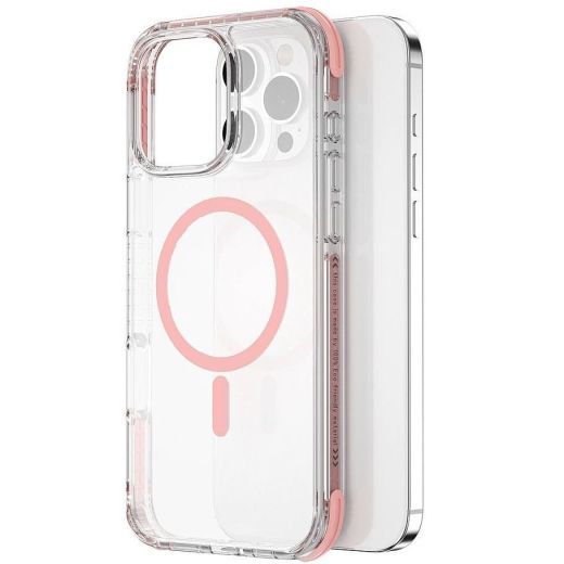 Прозрачный чехол Wiwu Hybrid Ultra with MagSafe Case (HCC-203) Pink для iPhone 16 Pro Max
