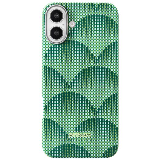 Карбоновий чохол Pitaka Ultra-Slim Case Photosynthesis Forest Green для iPhone 16