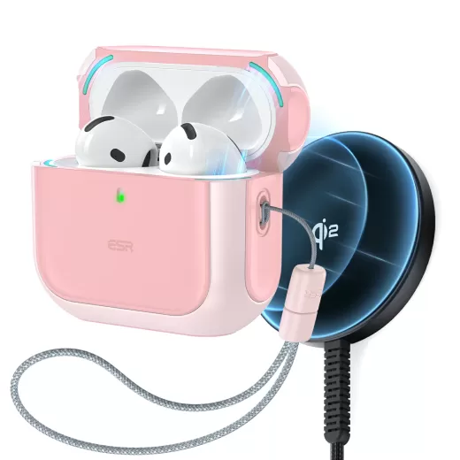 Чехол ESR Orbit Hybrid Snap-and-Charge Bundle Pink для AirPods 4 (2024)