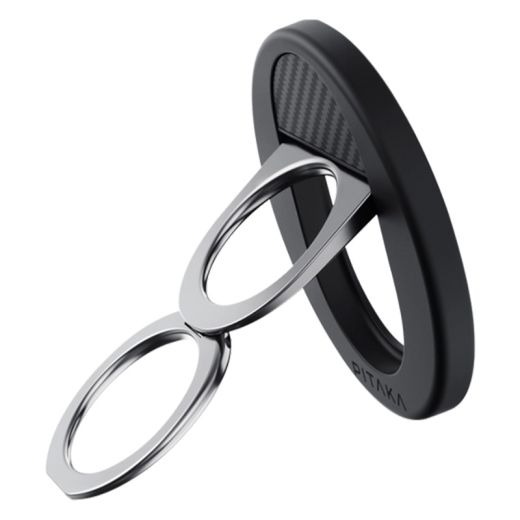 Магнітне кільце-підставка для телефону Pitaka MagEZ Grip 3 Twill 600D Black/Grey (MGB2402)