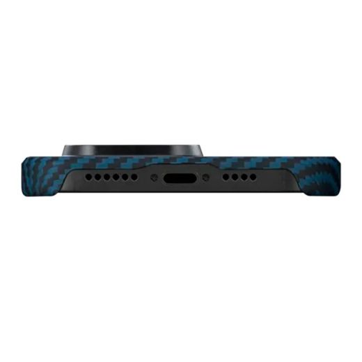 Карбоновий чохол Pitaka MagEZ Case 3 1500D Black/Blue (Twill) для iPhone 14 Pro Max (KI1408PM)