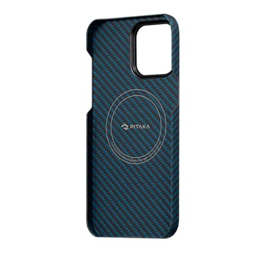 Карбоновий чохол Pitaka MagEZ Case 3 1500D Black/Blue (Twill) для iPhone 14 Pro Max (KI1408PM)