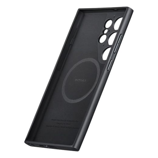Карбоновий чохол Pitaka PinButton Case Black/Grey Plain для Samsung Galaxy S24 Ultra (MCP2401F)