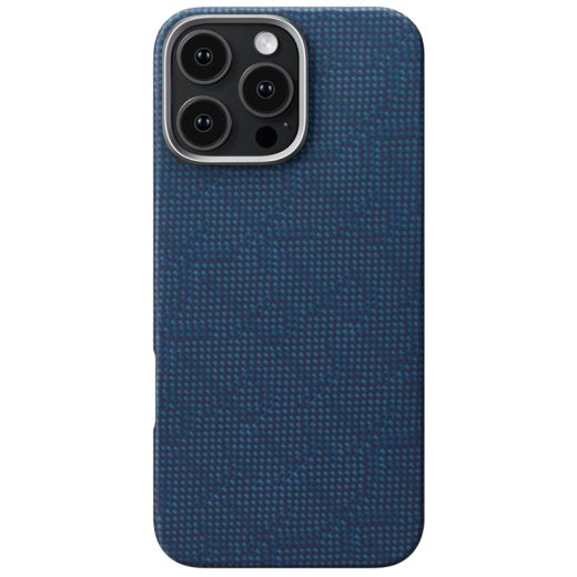 Карбоновий чохол Pitaka Tactile Woven Case PTK Classic Monogram Dark Blue для iPhone 16 Pro Max (KI1603PTKP)