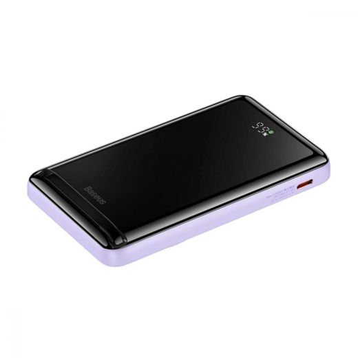 Повербанк (внешний аккумулятор) с беспроводной зарядкой Baseus Magnetic Portable Charger 20W 10000mAh with cable Type-C to Type-C 60W（20V/3A) Purple (PPCX000005)