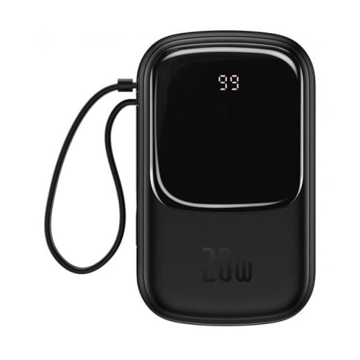 Павербанк (Зовнішній акумулятор) Baseus Qpow Digital Display quick charg 20000mAh 20W (with Type-C cable) Black PPQD-H01