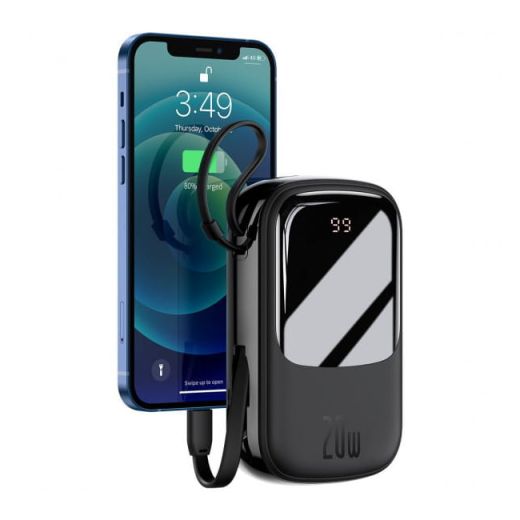 Повербанк Baseus Qpow Digital Display quick charg 20000mAh 20W (with Type-C cable) Black PPQD-H01