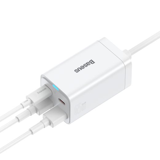 Швидка зарядка Baseus GaN3 Pro Desktop Fast Charger 65W US White