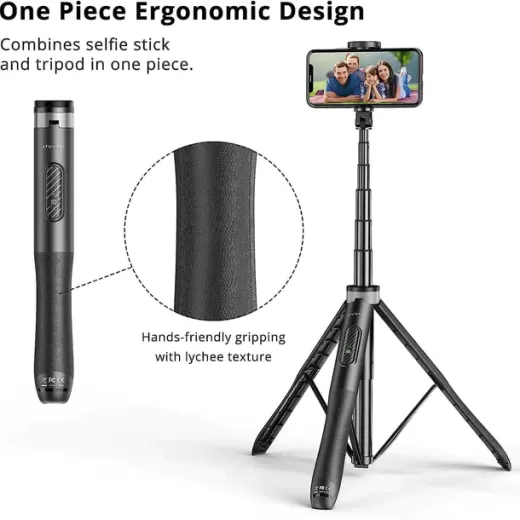 Монопод-штатив для телефона Atumtek Premium Pro 130 см Phone Tripod Selfie Stick Black