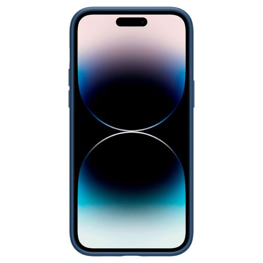 Силиконовый чехол Spigen Silicone Fit (MagFit) Navy Blue для iPhone 14 Pro (ACS04992)