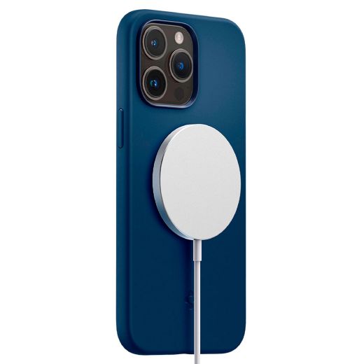 Силіконовий чохол Spigen Silicone Fit (MagFit) Navy Blue для iPhone 14 Pro (ACS04992)
