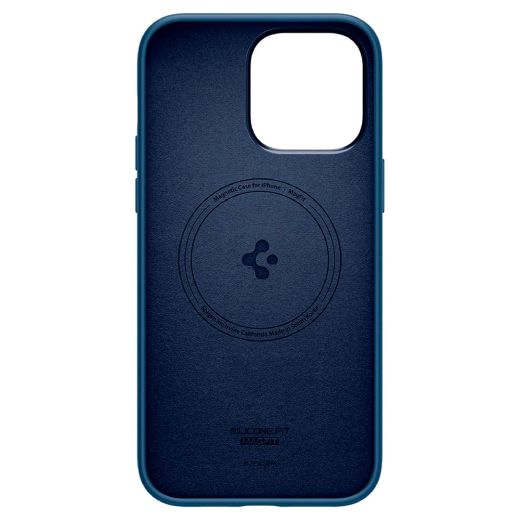 Силіконовий чохол Spigen Silicone Fit (MagFit) Navy Blue для iPhone 14 Pro (ACS04992)