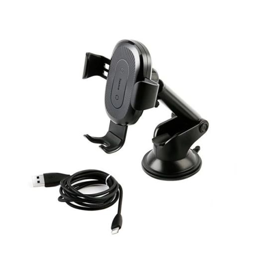 Автотримач із функцією бездротової зарядки Baseus Wireless Charger Gravity Car Mount Black (WXYL-A01)