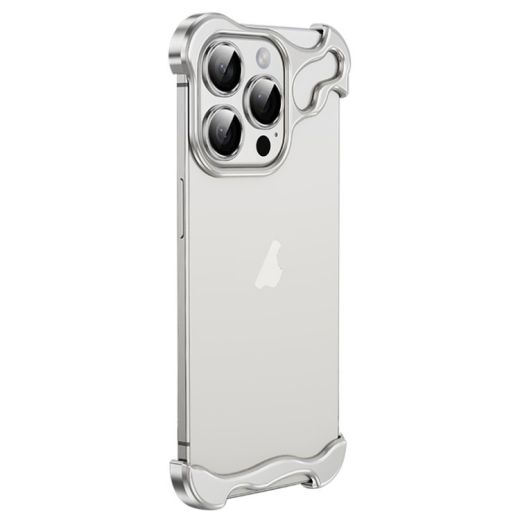Алюмінієвий бампер CasePro Luxury Irregular Aluminum Alloy Bumper Silver для iPhone 15 Pro