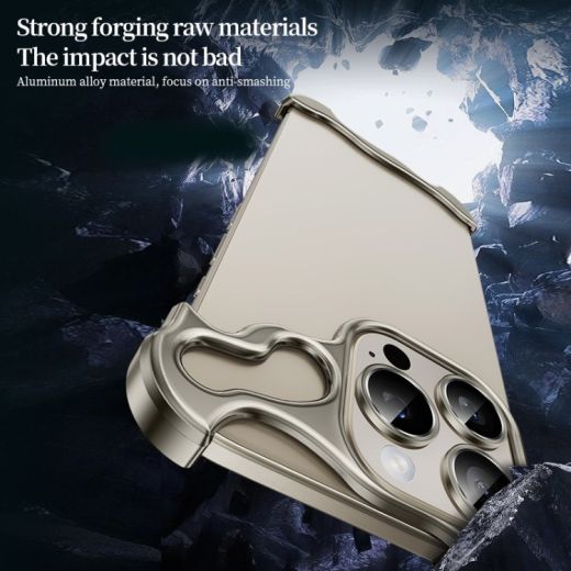 Алюминиевый бампер CasePro Luxury Irregular Aluminum Alloy Bumper Black для iPhone 15 Pro