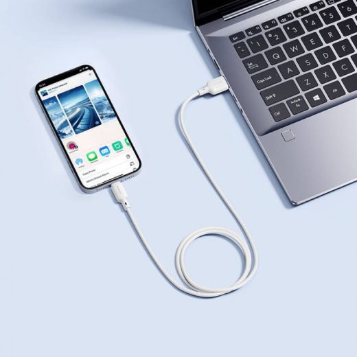 Кабель Baseus Silky Series USB to Lightning 2.4A 1м White (P10377702213-00)