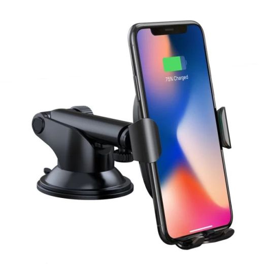 Автотримач із функцією бездротової зарядки Baseus Wireless Charger Gravity Car Mount Black (WXYL-A01)