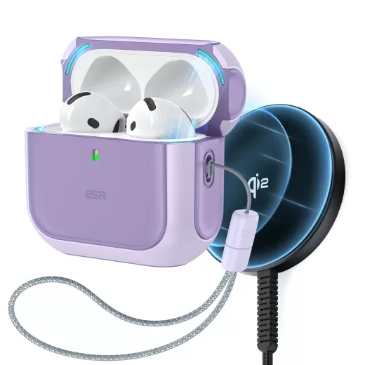Чехол ESR Orbit Hybrid Snap-and-Charge Bundle Purple для AirPods 4 (2024)