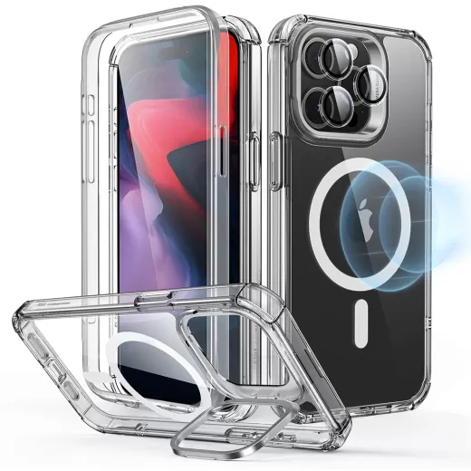 Чехол с подставкой ESR Armor Tough MagSafe Case with Stash Stand (HaloLock) Clear для iPhone 15 Pro Max