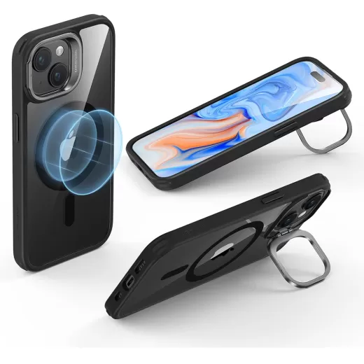 Чехол с подставкой ESR Classic Hybrid Case with Stash Stand (HaloLock) Case Clear Black для iPhone 15