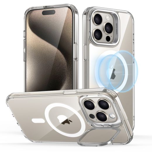 Чехол ESR Classic Hybrid Case with Stash Stand (HaloLock) Case Clear для iPhone 15 Pro