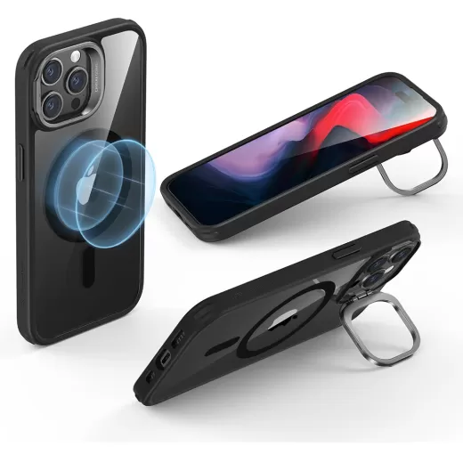 Чехол ESR Classic Hybrid Case with Stash Stand (HaloLock) Case Clear Black для iPhone 15 Pro Max