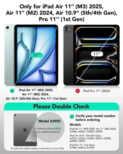 Чохол ESR Rebound Magnetic Case Rose Gold для iPad Air 11” M2 | M3 (2024 | 2025) | Air 10.9" 4 | 5 M1 (2020 | 2022) (3C02200140101)