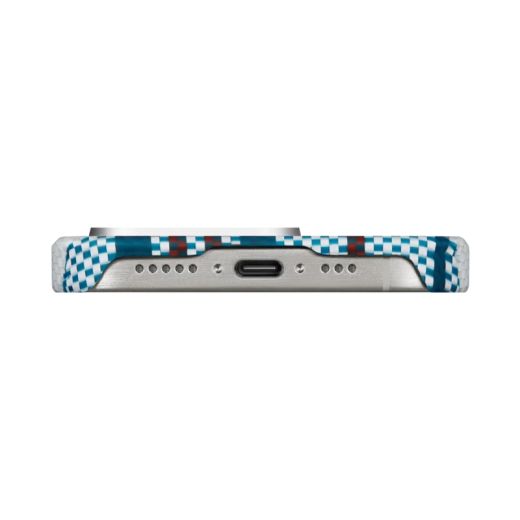 Карбоновий чохол Pitaka red-white-blue MagEZ Case 4 Blue для iPhone 15 Pro Max
