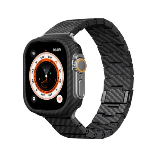 Карбоновый ремешок Pitaka Carbon Fiber Watch Band Modern Black/Grey для Apple Watch 49mm | 45mm | 44mm (AWB2307)