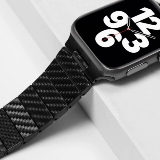 Ремешок Coteetci W76 Carbon Fiber Pattern Black для Apple Watch 42mm | 44mm | 45mm | 49mm (22008-BK)