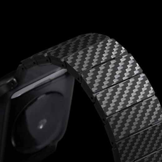 Ремешок Coteetci W76 Carbon Fiber Pattern Black для Apple Watch 42mm | 44mm | 45mm | 49mm (22008-BK)