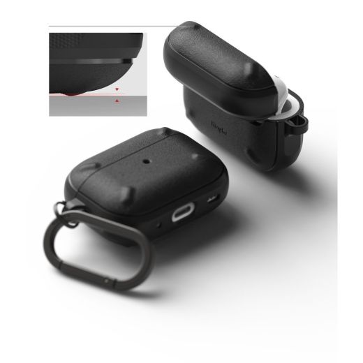Чехол с карабином Ringke Onyx Black для AirPods Pro 2