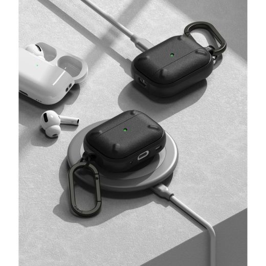 Чехол с карабином Ringke Onyx Black для AirPods Pro 2