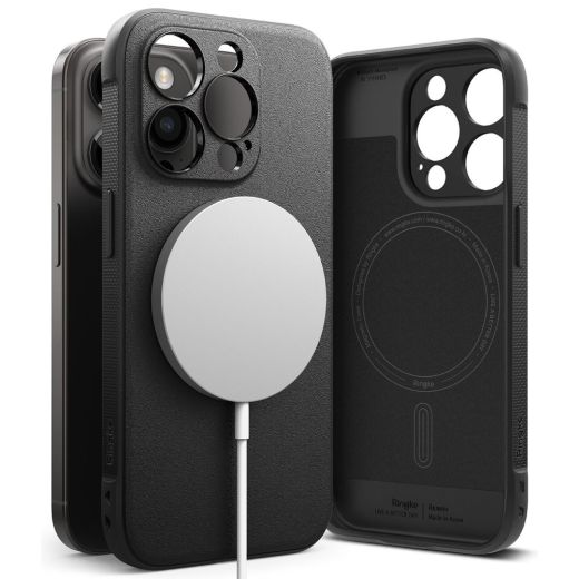 Протиударний чохол із захистом камери Ringke Onyx Magnetic MagSafe Black для iPhone 15 Pro 