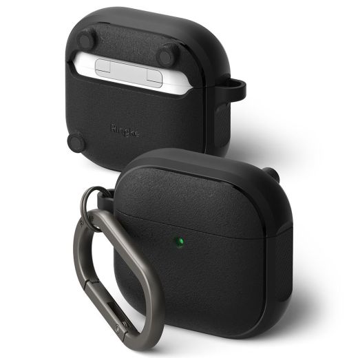 Чехол с карабином Ringke Onyx Magnetic MagSafe Black для AirPods 4 (2024) 