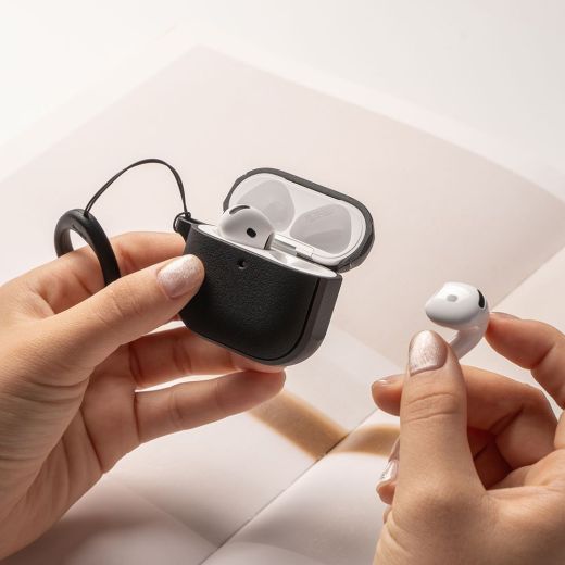 Чехол с карабином Ringke Onyx Magnetic MagSafe Black для AirPods 4 (2024) 