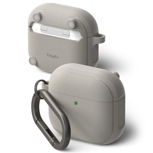 Чохол з карабіном Ringke Onyx Magnetic MagSafe Warm Grey для AirPods 4 (2024) 