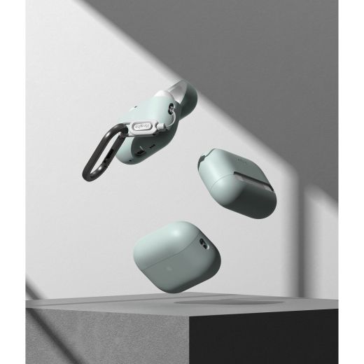 Силиконовый чехол с карабином Ringke Silicone Seafoam для AirPods Pro 1 | 2