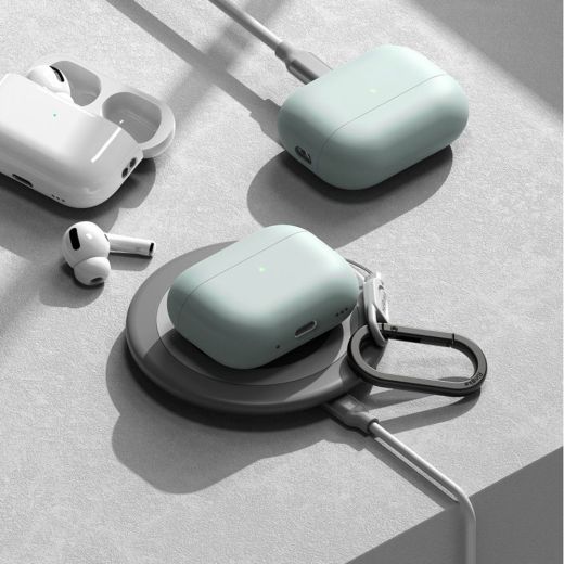 Силиконовый чехол с карабином Ringke Silicone Seafoam для AirPods Pro 1 | 2