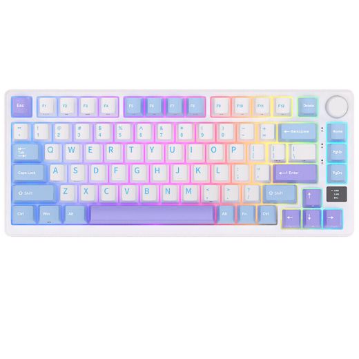Беспроводная клавиатура Royal Kludge M75 Wireless Keyboard UA\RU\ENG Cherry Profile (Brown Switch) Taro Milk (RK-M75UARUENG-CHP-BS-TM)