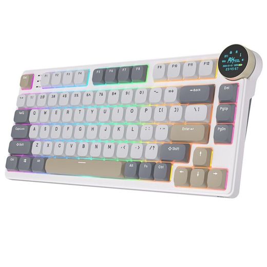 Беспроводная клавиатура Royal Kludge N80 Wireless Keyboard UA\RU\ENG Cherry Profile (Brown Switch) Pearly Down (RK-N80UARUENG-CHP-BS-PD)