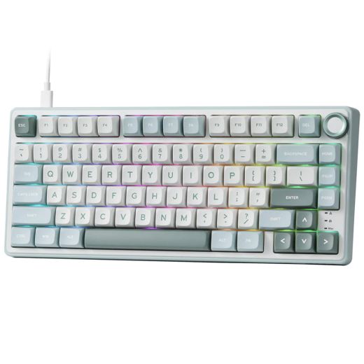 Клавиатура Royal Kludge R75 Wired Keyboard UA\RU\ENG Cherry Profile (Silver Switch) Sky Cyan (RK-R75UARUENG-CHP-SS-SC)