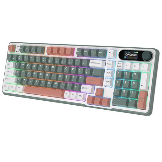 Беспроводная клавиатура Royal Kludge S98 Wireless Keyboard UA\RU\ENG Cherry Profile (Brown Switch) Clay Green (RK-S98UARUENG-CHP-BS-CG)