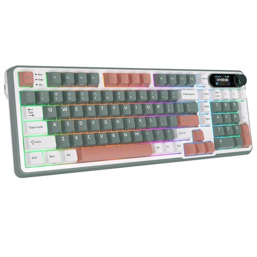 Беспроводная клавиатура Royal Kludge S98 Wireless Keyboard UA\RU\ENG Cherry Profile (Brown Switch) Clay Green (RK-S98UARUENG-CHP-BS-CG)