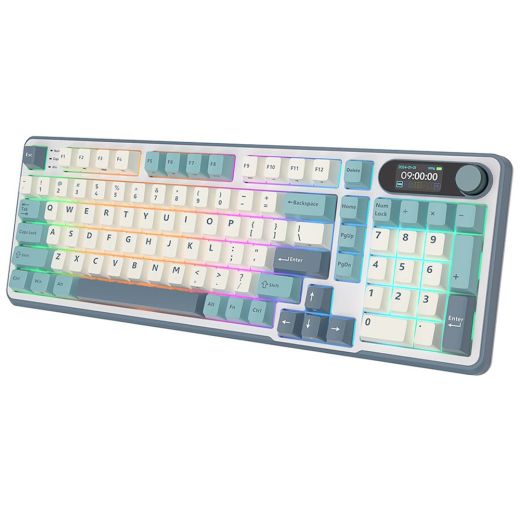 Беспроводная клавиатура Royal Kludge S98 Wireless Keyboard UA\RU\ENG Cherry Profile (Brown Switch) Sky Blue (RK-S98UARUENG-CHP-BS-SB)