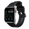 Силіконовий ремінець Nomad Rugged Band Black Rubber / Silver Hardware для Apple Watch 40мм | 41мм | 42mm