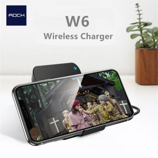 Беспроводная зарядка Rock Space W6 Wireless Charger Black (WTS-H001)