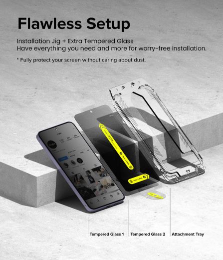 Защитное стекло антишпион Ringke Screen Protector | Easy Slide Privacy Tempered Glass для Samsung S24 Plus